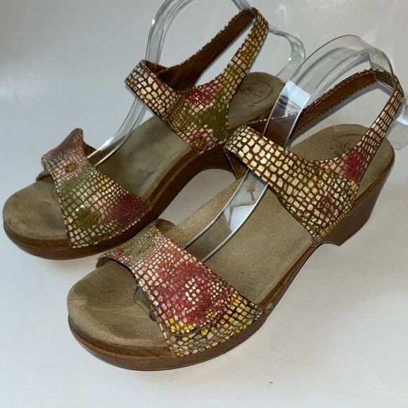 Dansko Sonnet Snake Print metallic rainbow sandal shoes 41 US 9.5/10 - Picture 3 of 9